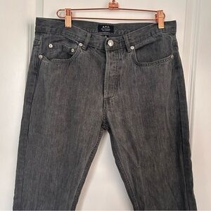 A.P.C. Gray Straight Jeans Classic Style